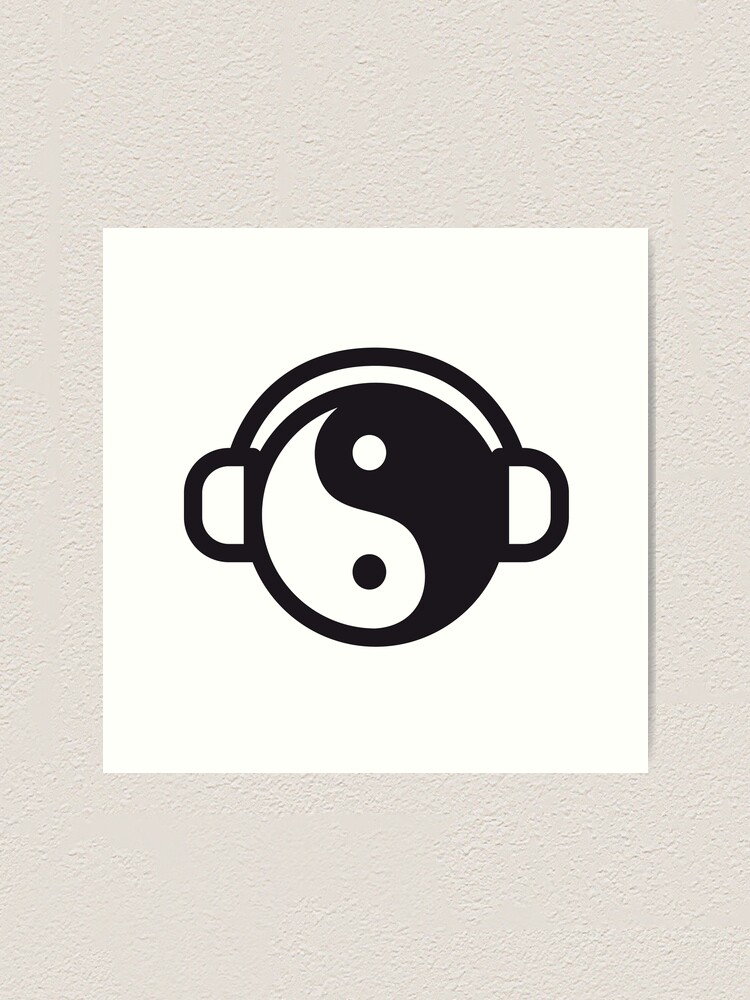 Yin Yang Headphones Art Print