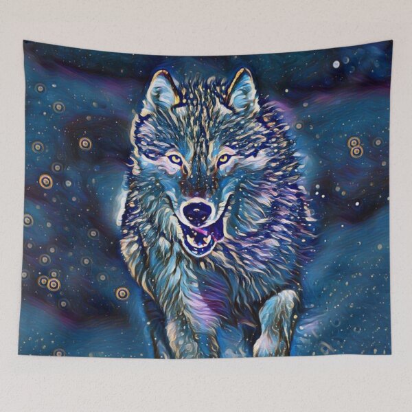 Item preview, Running wolf at night designed and sold by MagiLand ⭐⭐⭐⭐⭐.