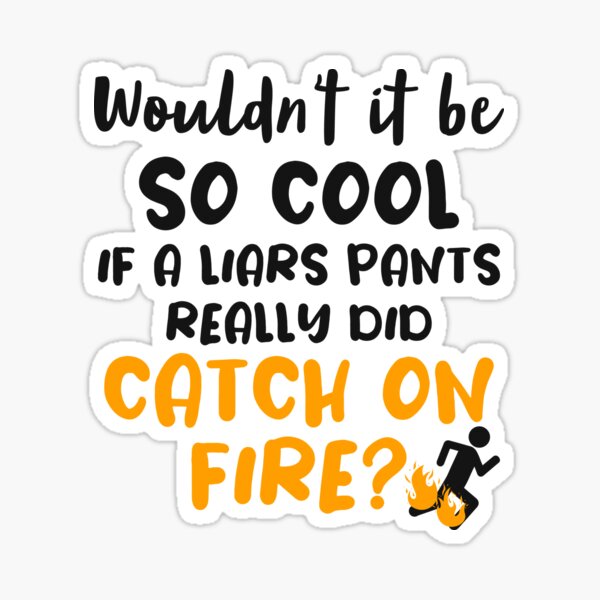 Pants On Fire Stickers For Sale Redbubble