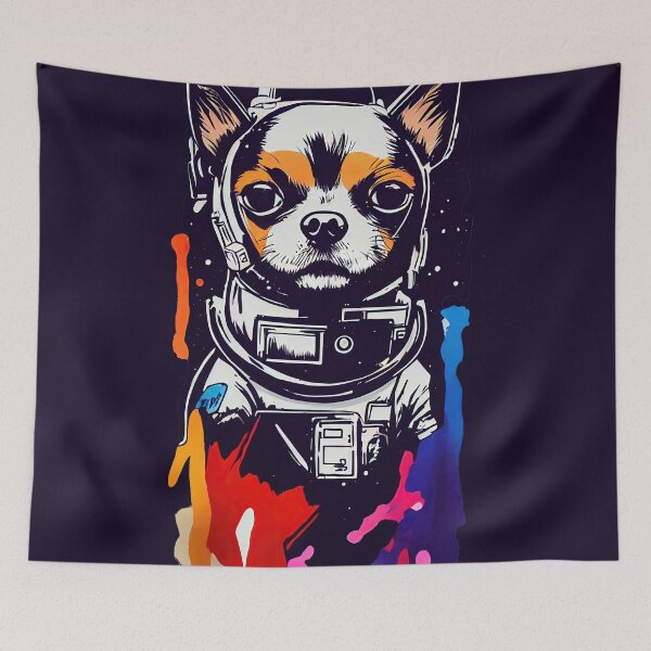 Item preview, Astronaut chihuahua portrait designed and sold by etherElric.