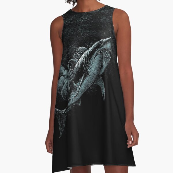 SHARK ATTACK A-Linien Kleid