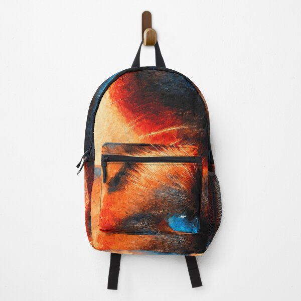 Item preview, Siamese cat face close-up - blue and orange digital painting designed and sold by NickoPrints.