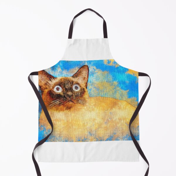 Item preview, Siamese cat with a worried expression - digital painting designed and sold by NickoPrints.