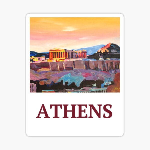 Athens Greece Acropolis at sunset Sticker