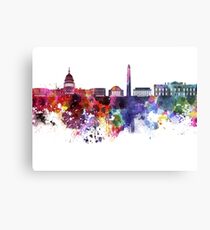 Washington DC skyline in watercolor on white background Metal Print