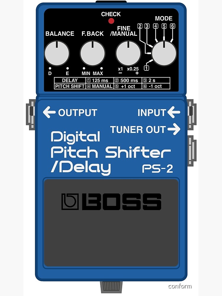 Boss PS-2 Digital Pitch Shifter / Delay Guitar Effect Pedal | Photographic  Print