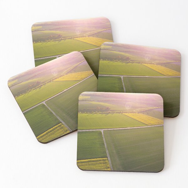 Item preview, Aerial view of fields with sunset in spring | landscape designed and sold by JB-photo.