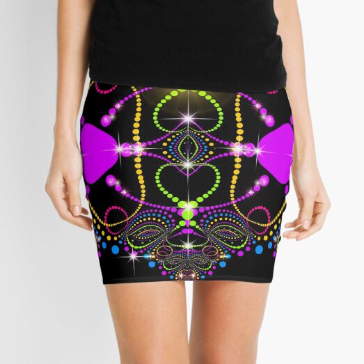 Blacklight Magic Love Mini Skirt