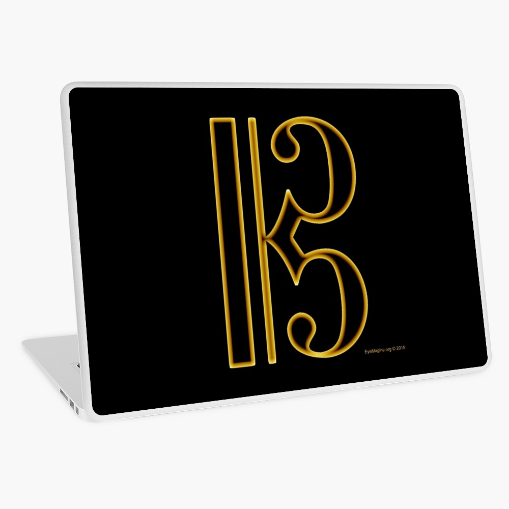 Gold Viola Clef Laptop Skin