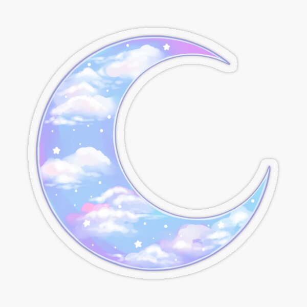 Blue sky moon Transparent Sticker