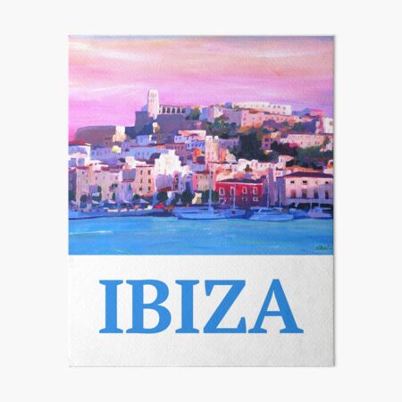 Retro Poster Ibiza Altstadt und Hafen Perle des Mittelmeers Galeriedruck