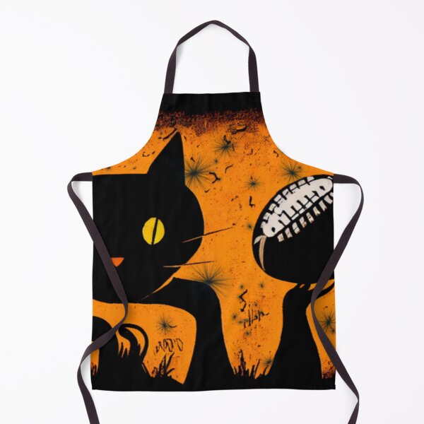 Item preview, Black Halloween cat holds up football designed and sold by RileyKyler.