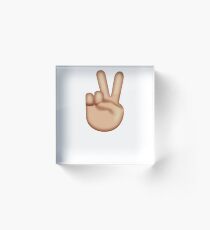 Cool Peace Sign Emoji Acrylic Block