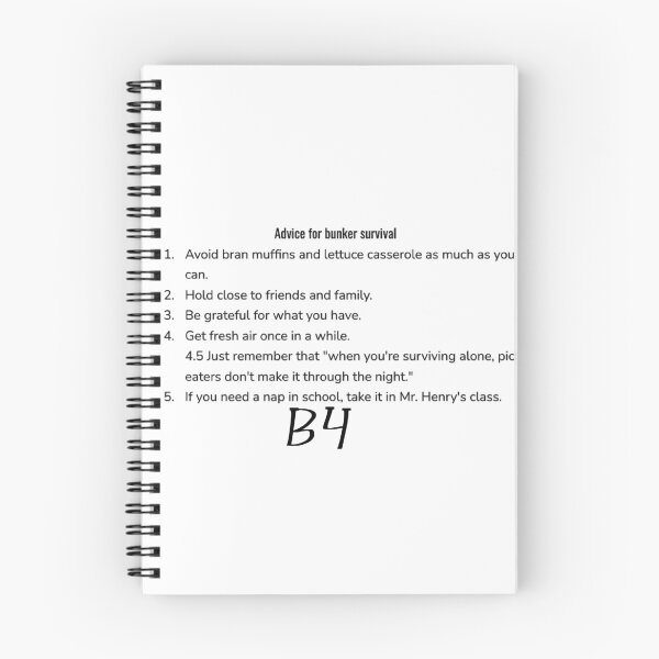 Item preview, Advice for Bunker Survival (Black text) designed and sold by FloofCat.