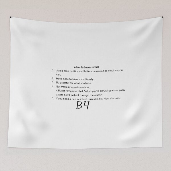 Item preview, Advice for Bunker Survival (Black text) designed and sold by FloofCat.
