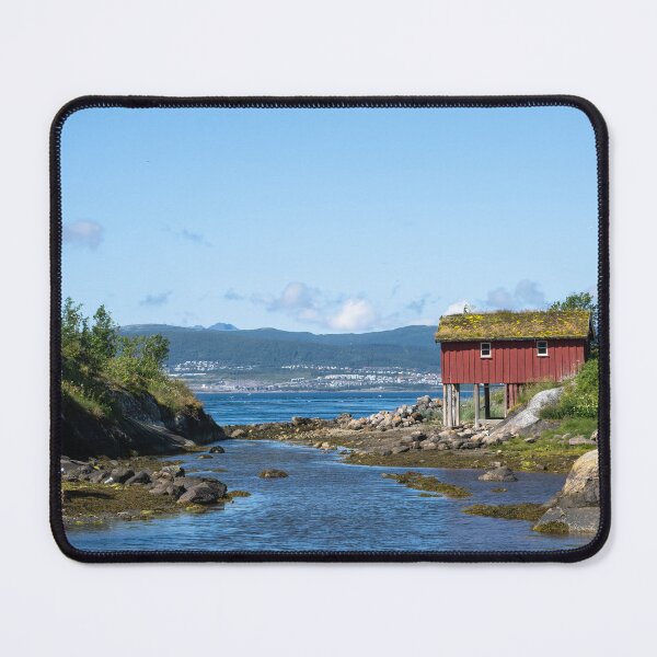 Item preview, Wonderful landscapes in Norway. Nordland. Beautiful scenery of red houses on the coast of the Skjerstad Fjord (vertical) designed and sold by Maurizio Fabbroni.