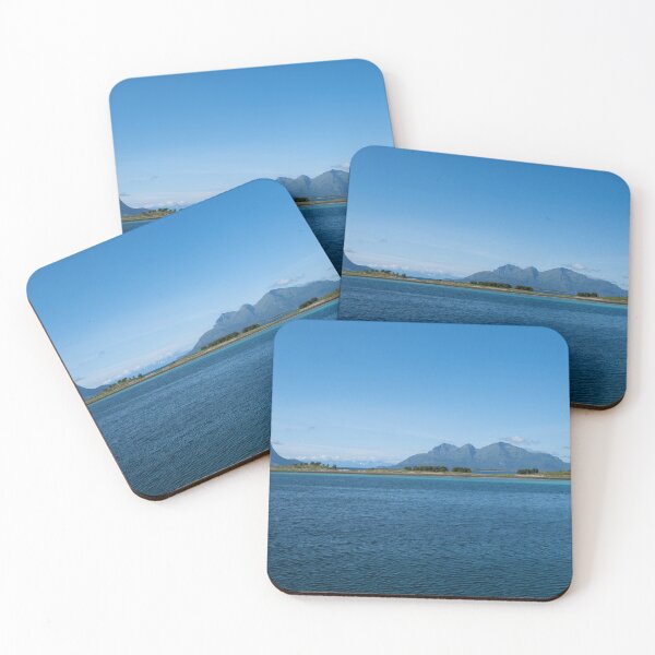 Item preview, Wonderful landscapes in Norway. Nordland. Beautiful scenery of a coastline from Mortenstranda beach. Rippled sea in a sunny summer day.White clouds and islands in the background designed and sold by Maurizio Fabbroni.