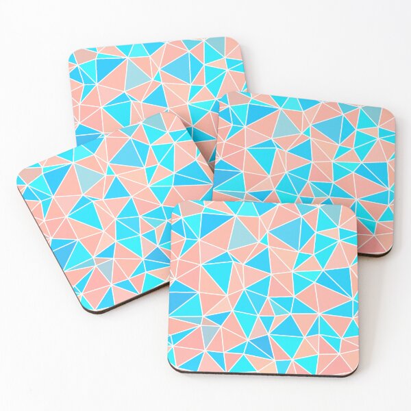 Item preview, Aqua and Peach Geometric Wire-frame Abstract Pattern designed and sold by patternsoup.