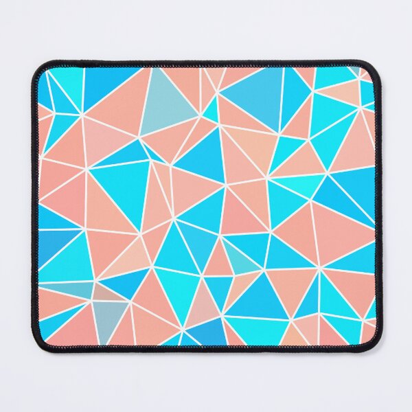 Item preview, Aqua and Peach Geometric Wire-frame Abstract Pattern designed and sold by patternsoup.