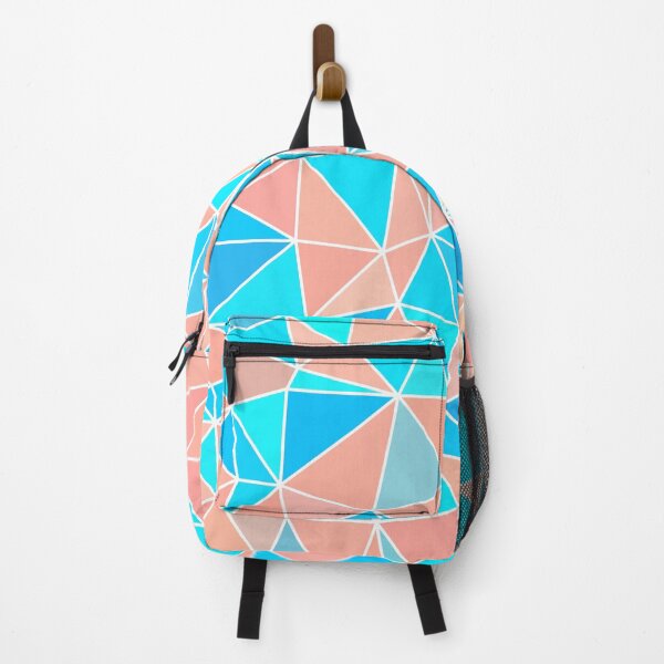 Item preview, Aqua and Peach Geometric Wire-frame Abstract Pattern designed and sold by patternsoup.