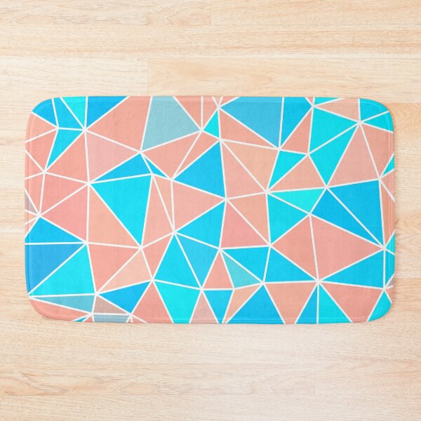 Item preview, Aqua and Peach Geometric Wire-frame Abstract Pattern designed and sold by patternsoup.