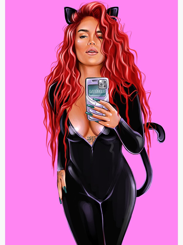 Karol G Cat Gatubela Red Hair Png No Background New Bichota