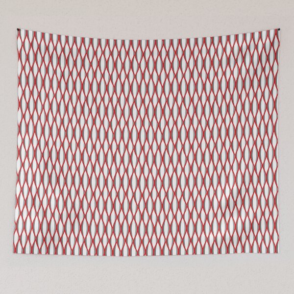 Item preview, Mid-Century Ribbon Print, Red, Gray and White designed and sold by Marymarice.