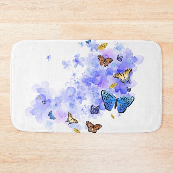 Item preview, Simple pretty butterflies set off against a delicate blue watercolor background designed and sold by Wonder & Whimsy.