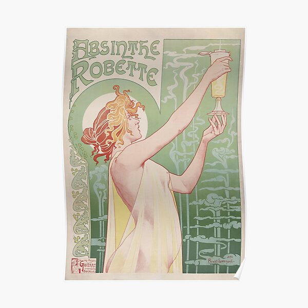 "Alfons Mucha Absinthe Robette High Definition Poster" Poster for Sale by CamilaLuz Redbubble