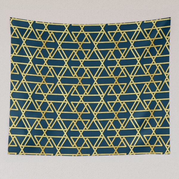 Item preview, Gold Tribal Pattern on Prussian Blue  designed and sold by Salote Faotusia.