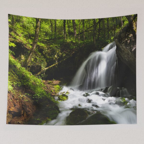 Item preview, Magical waterfall in enchanting green forest designed and sold by Patrik Lovrin.