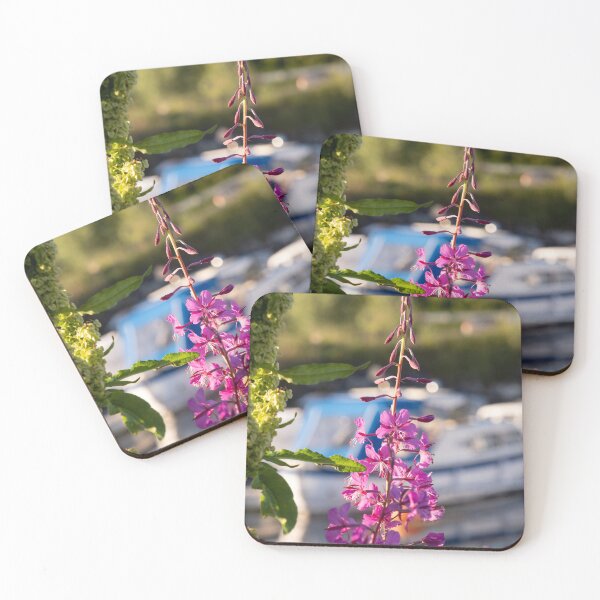 Item preview, Wonderful landscapes in Norway. Blooming colorful lupine flower in Norway in the wild grass. Blur harbour background with boats. Summer sunny day (vertical) designed and sold by Maurizio Fabbroni.