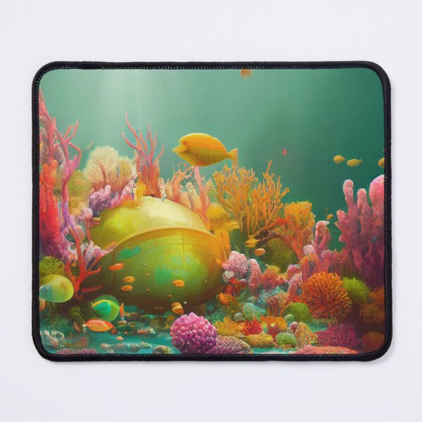 Item preview, Coral Underwater scane with sunken metal Very colorful with fish designed and sold by RileyKyler.