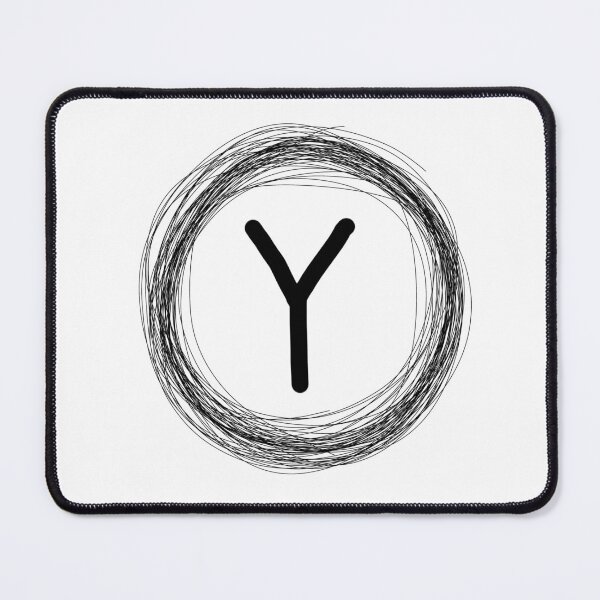 Item preview, Black circle framed Y initial monogram designed and sold by Words-Artist.