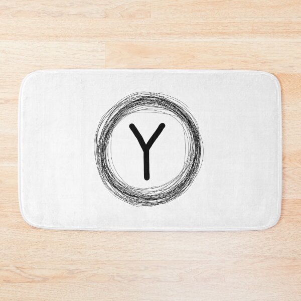 Item preview, Black circle framed Y initial monogram designed and sold by Words-Artist.