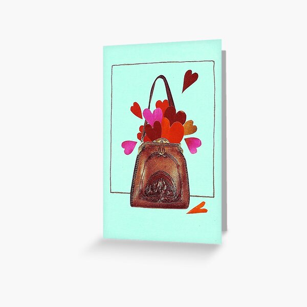 Vintage Purse of Hearts Greeting Card