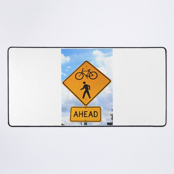 Bicycle & Pedestrian Crossing Ahead Road Signs Poster for Sale by  WHBPhotoArt