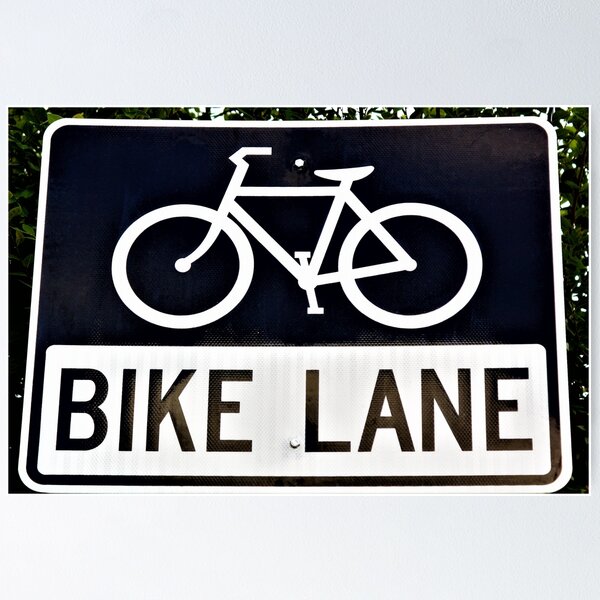 Bicycle & Pedestrian Crossing Ahead Road Signs Poster for Sale by  WHBPhotoArt