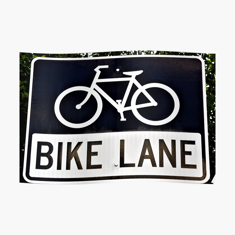 Bicycle & Pedestrian Crossing Ahead Road Signs Poster for Sale by  WHBPhotoArt