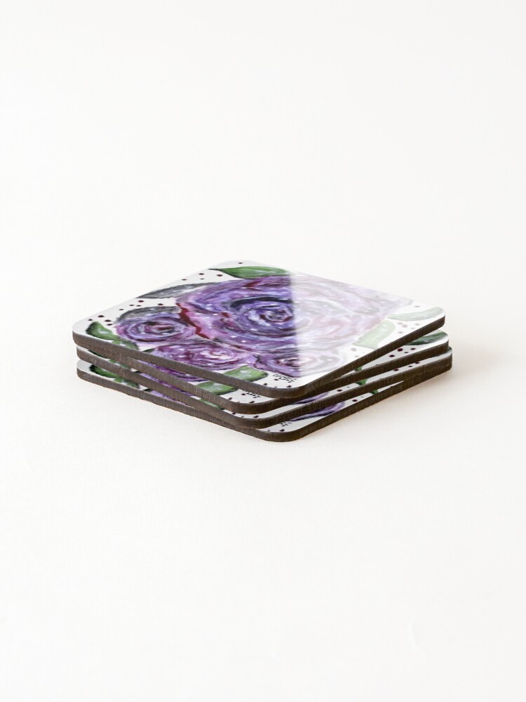 Thumbnail 4 of 5, Coasters (Set of 4), Designer Roses No2. designed and sold by cjkell.