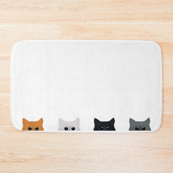Item preview, Four Peeking Cats Pet Dish Cute Cat Food Bowl with Peeking Black Cat designed and sold by Siela.