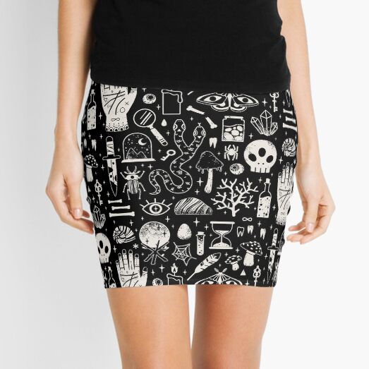 Curiosities: Bone Black Mini Skirt