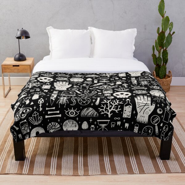 Curiosities: Bone Black Throw Blanket