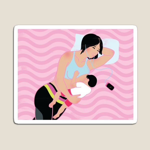 Relaxed Mother and Child Magnet