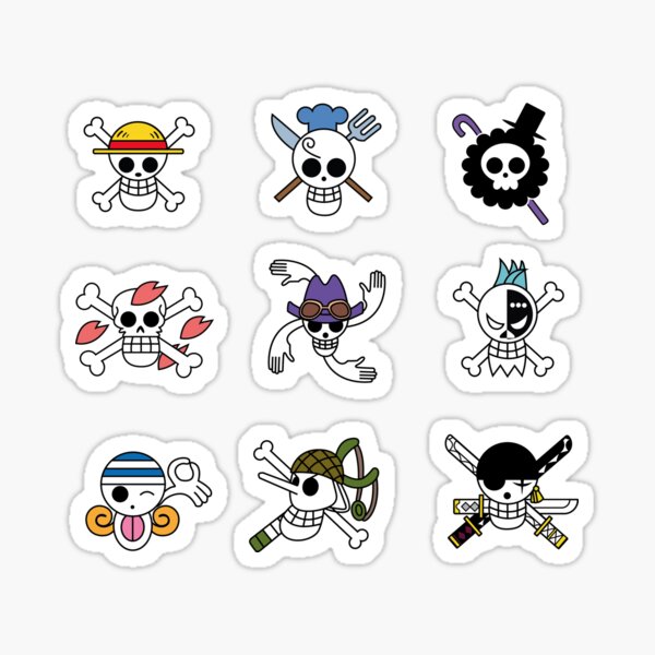 StrawHat Flag and Mask and more to decorate your room , buy and join the  Straw Hat crew Sticker for Sale by Alluka Brand