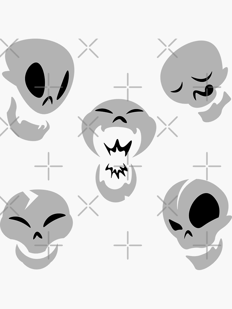 "Skullies Cute Skeleton Head Skulls 5 Pack Stickers" Sticker for Sale