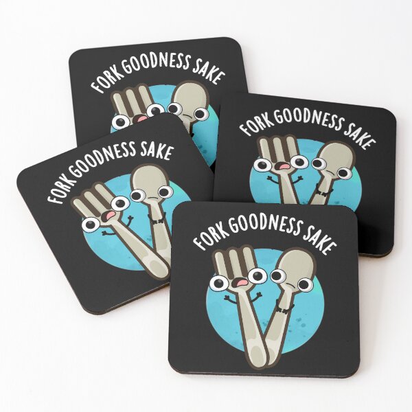 Item preview, Fork Goodness Sake Funny Utensil Puns (Dark BG) designed and sold by punnybone.