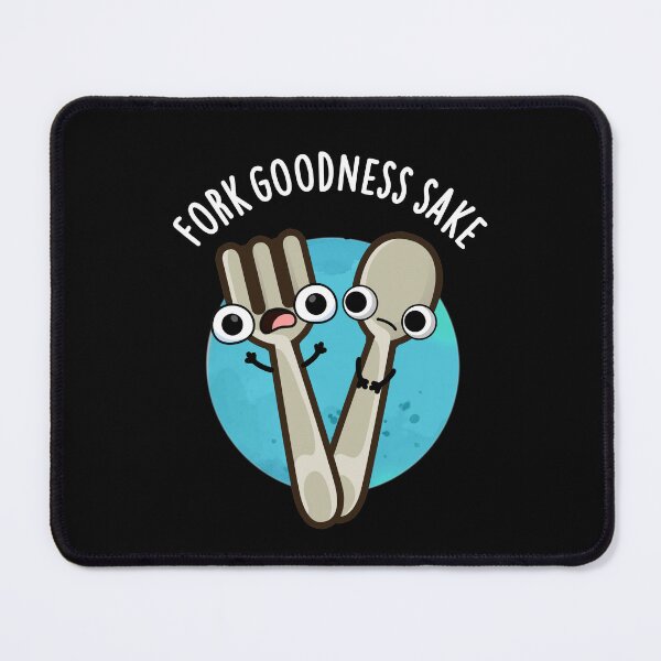 Item preview, Fork Goodness Sake Funny Utensil Puns (Dark BG) designed and sold by punnybone.