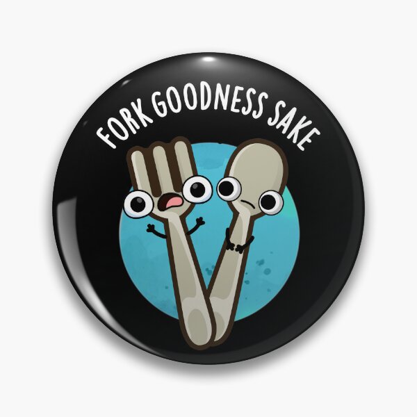 Item preview, Fork Goodness Sake Funny Utensil Puns (Dark BG) designed and sold by punnybone.