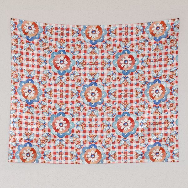 Item preview, Folkloric Red Gingham designed and sold by PatriciaSheaDesigns.